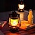 tanie Dekoracyjne światła-Lampa naftowa LED w stylu retro, migoczący płomień, latarnia w kształcie konia, blaszana blacha typu C, szybkie ładowanie