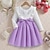 cheap Casual Dresses-Girls&#039; 3D Solid Color Dress Long Sleeve Spring Fall Toddler 2-6 Years Cotton Polyester