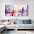 billiga Abstrakta målningar-handgjord oljemålning canvas väggkonst dekoration abstrakt kniv målning landskap lila för heminredning rullad ramlös osträckt målning