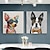 abordables Peintures animaux-peinture à l&#039;huile animale faite à la main art peinture à la main peinture à l&#039;huile art oeuf chien chat kinfe peinture décor à la maison pas de cadre