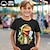abordables Tops-Chico 3D Dinosaurio Camiseta Camisas Manga Corta Impresión 3D Verano Activo Deportes Moda 100% Algodón Niños 3-12 años Cuello Barco Exterior Casual Diario Ajuste regular