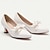 cheap Women&#039;s  Vintage Shoes-Women&#039;s Heels Pumps Ladies Shoes Valentines Gifts Handmade Shoes Vintage Shoes Party Outdoor Valentine&#039;s Day Bowknot Kitten Heel Round Toe Elegant Vintage Leather Loafer White