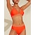 tanie markowe stroje kąpielowe-Trójkątny zestaw bikini ozdobiony płatkami