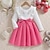 cheap Casual Dresses-Girls&#039; 3D Solid Color Dress Long Sleeve Spring Fall Toddler 2-6 Years Cotton Polyester