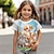 cheap Tops-Girls&#039; 3D Dog Tee Shirts Short Sleeve 3D Print Summer Active Fashion Cute Polyester Kids 3-12 Years Crew Neck Outdoor Casual Daily Regular Fit