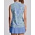 billiga Designerkollektion-Dam Vandringspolotröja Ljusblå Ärmlös Överdelar Paisley Golfkläder för damer Kläder Outfits Bär kläder