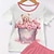 Χαμηλού Κόστους Πυτζάμες-Κοριτσίστικα 3D Φλοράλ Αρκούδα Σετ πιτζάμες για μπλουζάκια και σορτς Ροζ Κοντομάνικο 3D εκτύπωση Καλοκαίρι Ενεργό Μοντέρνα χαριτωμένο στυλ Πολυεστέρας Παιδιά 3-12 χρόνια Στρογγυλή Ψηλή Λαιμόκοψη