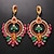 cheap Earrings-Women&#039;s Hoop Earrings Geometrical Flower Precious Statement Colorful Imitation Diamond Earrings Jewelry Silver / Golden For Wedding Party 1 Pair