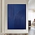 billiga Abstrakta målningar-handmålad 3d väggkonst blå minimalism texturmålning handgjord blå väggkonst blå texturerad oljemålning väggkonstmålning stor blå abstrakt knivmålning redo att hänga eller duk