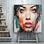 billige Portrætter-håndmalet farverig smuk pige kvinde ansigt abstrakt oliemaleri hjem værelse dekorativt maleri lærred væg kunst stue soveværelse maleri ingen ramme
