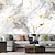 cheap Abstract &amp; Marble Wallpaper-Cool Wallpapers Marble Abstract Golden Grey Line 3D Wallpaper Roll Sticker Peel and Stick Removable PVC/Vinyl Material Self Adhesive/Adhesive Required Wall Decor for Living Room Kitchen Bathroom