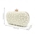 cheap Clutches &amp; Evening Bags-Women&#039;s Clutch Evening Bag Polyester Alloy Party Beading Solid Color Beige