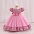 Χαμηλού Κόστους Φορέματα-Νήπιο Κοριτσίστικα Φόρεμα για πάρτυ Συμπαγές Χρώμα Κοντομάνικο Επίδοση Πάρτι Πούλιες χαριτωμένο στυλ Πριγκίπισσα Πολυεστέρας Ως το Γόνατο Φόρεμα για πάρτυ Καλοκαίρι Άνοιξη 3-7 Χρόνια