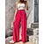 cheap Wide Leg &amp; High Waisted-Women&#039;s Wide Leg Polyester Plain Black Red Casual Daily Full Length Outdoor Weekend Spring &amp; Summer