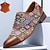 preiswerte Herrenschnürschuhe-Herrenschuhe braun mit geometrischem Muster, Brogue-Leder, italienisches vollnarbiges Rindsleder, rutschfest, zum Schnüren