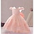 olcso Alkalmi ruhák-elegáns lány hercegnő ruha sapka ujjú, csípős részlet, midi hossz, kényelmes szőtt poliészter keverék születésnapra, esküvőre, bulikra&amp;amp; előadások esküvői vendégeknek