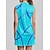 voordelige Designer-collectie-Dames golf jurk Hemelsblauw Mouwloos Bloemig Dames golfkleding kleding outfits draag kleding
