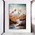 זול ציורי נוף-קנבס מצויר ביד יפה הרים נהר שקיעה נוף קיר אמנות לסלון עבודת יד נוף הרים טבע תמונת בית קיר עיצוב סלון