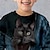 billiga Huvtröjor och sweatshirts-Pojkar 3D Katt Tröja Pullover Långärmad 3D-tryck Vår Höst Mode Streetwear Häftig Polyester Barn 3-12 år Rund hals Utomhus Ledigt Dagligen Normal