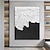 olcso Tájképek-fekete textúrázott olajfestmény kézzel készített falfestmény fekete-fehér absztrakt művészet bfestés fekete-fehér festmény fekete-fehér 3D texturált falfestmény, felakasztható vagy vászon
