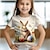 preiswerte Oberteile-Ostern Mädchen 3D Hase Kaninchen T-Shirt Hemden Kurzarm 3D-Druck Sommer Aktiv Modisch Kuschelig Polyester kinderkleidung 3-12 Jahre Rundhalsausschnitt Outdoor Casual Täglich Regular Fit