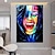 billige Portrætter-håndlavet oliemaleri akryl lærred vægkunst dekoration pop art jomfru ansigtskniv tegning til boligindretning rullet rammeløs ustrakt maleri