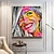 cheap People Paintings-Handmade Oil Painting Acrylic Canvas Wall Art Decoration Pop Art Women Face Knife Drawing for Home Decor Rolled Frameless Unstretched Painting