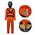 olcso Videojátékos kosztümök-halálos céges jelmez videojáték jelmez narancssárga jumpsuit maszkkal farsangi parti halloween