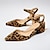 billige Højhælede sko til kvinder-Dame Hæle Højhælede Sandaler med snørebånd Kontor Arbejde Daglig Leopard Blokhæl Spidstå Elegant Mode Komfort Mikrobielt læder Leopard
