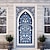 baratos Tampas da porta-Ramadan kareem mesquita capas de porta mural decoração porta tapeçaria cortina de porta decoração pano de fundo faixa de porta removível para porta da frente interior ao ar livre decoração de quarto