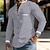 billiga herrskjorta med knäppning-Herr Skjorta Knapp upp skjorta Sommarskjorta Vit Mörkblå Ljusblå Grå Långärmad Färgblock Hög krage Dagligen Semester Framficka Kläder Mode Ledigt Smart Casual