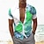 זול חולצת הוואי לגברים-אננס טרופי חופשה הוואי בגדי ריקוד גברים חולצה בָּחוּץ הוואי חגים קיץ כל העונות צווארון מתקפל שרוולים קצרים כחול ירוק כהה כתום S M L חולצה