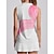 billige Designer kollektion-Dame POLO Trøje Lys pink Uden ærmer Toppe Stribe Dame golf påklædning Tøj Outfits Bær tøj
