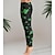 cheap Graphic Bottoms-Women&#039;s Leggings Polyester Mid Waist Ankle-Length Black All Seasons