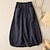 cheap Cotton Linen Skirts-Women&#039;s Skirt A Line Midi High Waist Skirts Pocket Solid Colored Casual Daily Weekend Summer Cotton And Linen Basic Casual Black Army Green Navy Blue Khaki