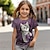 billige Toppe-Pige 3D Kat T-shirt Skjorter Kortærmet 3D-udskrivning Sommer Aktiv Mode Sød Stil Polyester Børn 3-12 år Rund hals udendørs Afslappet Daglig Regulær