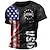 billige 3D-herreskjorter-Grafisk Amerikansk flag 1776 Mode Designer Afslappet Herre 3D-udskrivning Kortærmet skjorte T-shirt T-shirt Tee Top Daglig Ferie Ferierejse T-shirt Sort Kakifarvet Mørkeblå Kortærmet Rund hals Skjorte