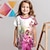 billige Pyjamas-Pige 3D Blomstret Pyjamas Natkjole Kortærmet 3D-udskrivning Sommer Aktiv Mode Sød Stil Polyester Børn 3-12 år Rund hals Hjem Afslappet Indendørs Regulær