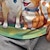 billiga Flickans 3D-djur-flickor 3d hundtröjor kortärmade 3d-tryck sommar aktivt mode söta polyester barn 3-12 år rund hals utomhus casual daglig normal passform