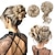 preiswerte Chignons/Haarknoten-Unordentlicher Dutt-Haarteil, 2 Stile, klassische, zerzauste Hochsteckfrisur, elastische Haarknoten, Haargummis, Kunsthaar-Dutt, Donut-Pferdeschwanz-Verlängerung, Unordentliches Haar-Dutt-Zubehör für
