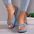 olcso Női szandálok-Női Szandálok Kényelmes cipők Napi Csat Talp Lapos Kerek orrú Kényelmes minimalizmus PU Papucs Fekete Kék Világoskék