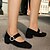 cheap Women&#039;s Heels-Women&#039;s Heels Pumps Mary Jane Work Daily Rhinestone Block Heel Round Toe Elegant Fashion Comfort Faux Suede Ankle Strap Black