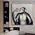 tanie Obrazy ze zwierzętami-fajne palenie cygar małpa obraz na płótnie ręcznie robiony nowoczesny obraz na ścianę inteligentna małpa obraz zwierzęcia do wystroju domu w salonie