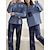 abordables Branché-Couple Pyjamas Vêtements de nuit Graphic Casual Fin de semaine Imprimer Bleu manche longue du quotidien Col Rond Printemps &amp; Automne