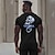 billiga T-shirts med 3D-tryck till herrar-Bokstav Skelett Punk gotisk Herr T-shirt Fest Gata Semester T-shirt Svart Vit Blå Kortärmad Rund hals Skjorta Sommar Vår Höst Kläder S M L XL 2XL