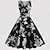 ieftine Costume Vintage &amp; Istorice-1950 Inspirat de epocă Rochie de Cocktail Rochie de epoca Rochii Rochie de Cocktail Rochie de bal Rochie leagăn Rochie Flare Miezul zilei Pentru femei Cu Volane Imprimeu floral Epocă Imprimare