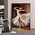 tanie Obrazy z ludźmi-ręcznie malowana duża baletowa sztuka ścienna balerina dzieła sztuki tancerz obraz olejny na płótnie ręcznie robiona baletowa dekoracja ścienna oryginalna dziewczyna tancerz malarstwo ścienne ozdoby