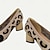billige Fritidssko til kvinder-Dame Hæle Plus størrelse Flyknit sko udendørs Kontor Daglig Leopard Kraftige Hæle Spidstå Mode Klassisk Komfort Gang Strik Hjemmesko Mandel Leopard Sort / Beige
