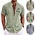 billige Hawaii-skjorte til mænd-Herre Skjorte Kokos palme Grafiske tryk Høj krave Grøn 1# Grøn 2# Dusty Blue Grøn udendørs Gade Kortærmet Trykt mønster Tøj Mode Gade Designer Afslappet