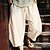 baratos Retrô-Homens Calças de linho Calça verão Calças de praia Com Cordão Bolsos Cintura elástica Tecido Conforto Respirável Comprimento da panturrilha Diário Praia Férias Havaiana Boho Cinzento Escuro